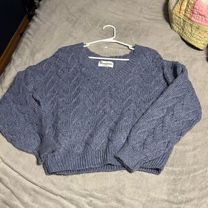 No Boundaries V-Neck Sweater in Heather Blue